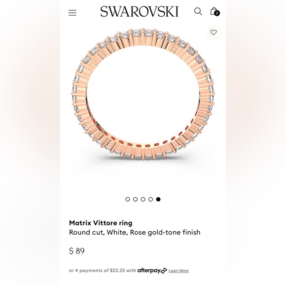 Swarovski Vittore Ring Eternity Band Size 5 - Picture 7 of 7